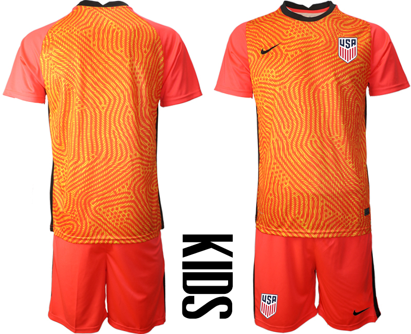 Youth 2020-2021 Season National team United States goalkeeper red Soccer Jersey1->->Soccer Country Jersey